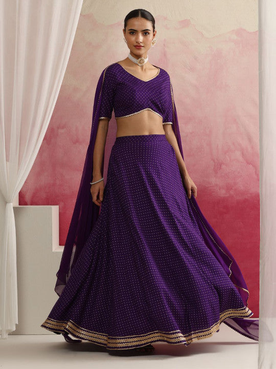 Bandhani Printed Gotta Patti Ready to Wear Lehenga & Blouse With Dupatta-10