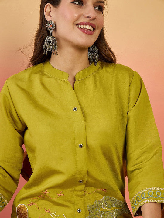 Embroidered Tunic With Trouser Co-Ords-12