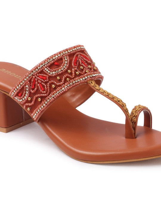 Women Festive Block Heel Sandals-3