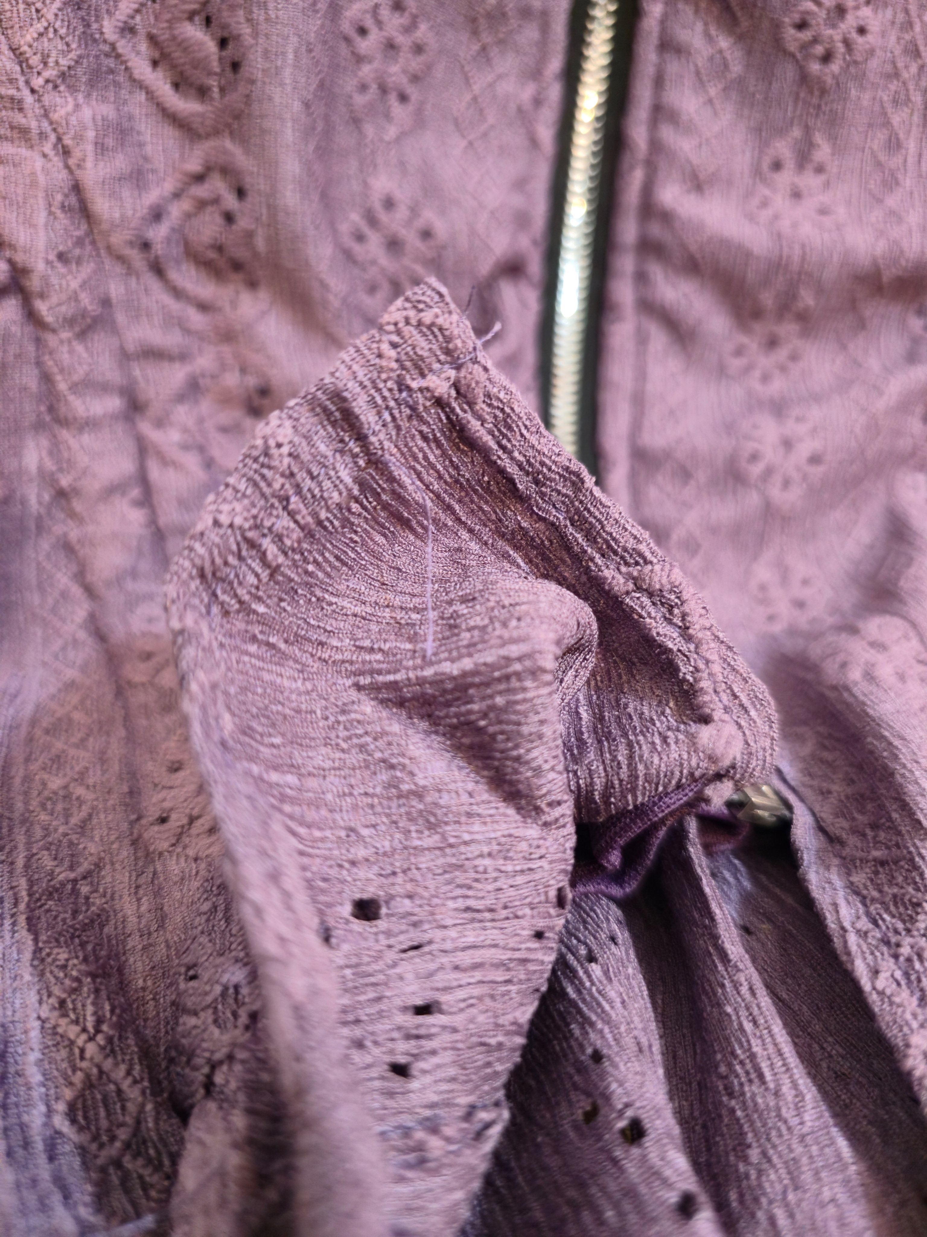 Purple Lace Zip-Up Crop Jacket