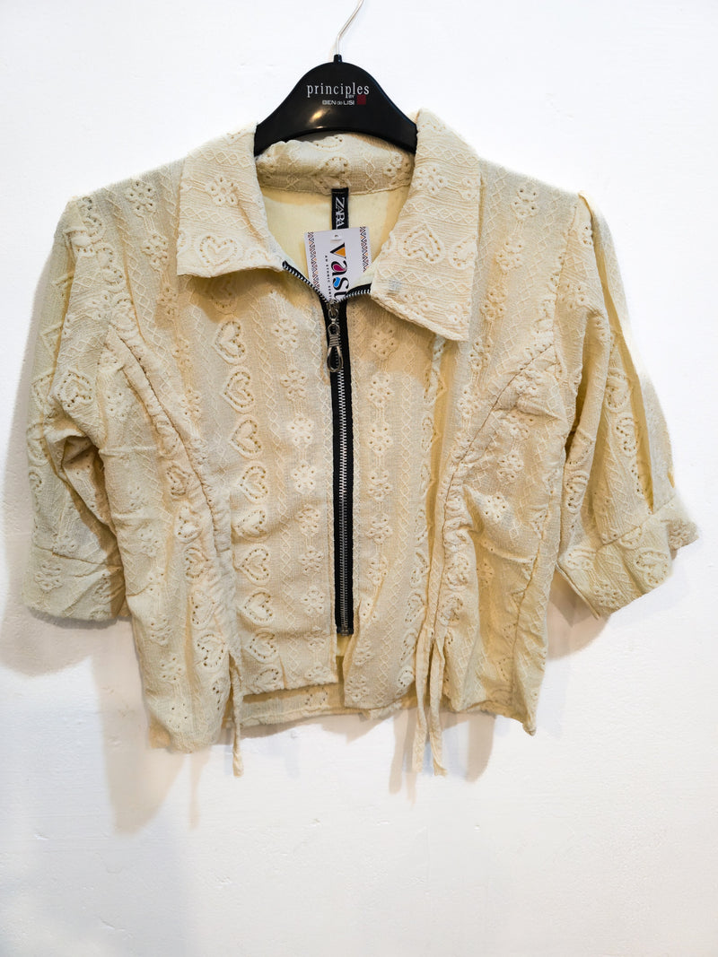 Purple Lace Zip-Up Crop Jacket-3