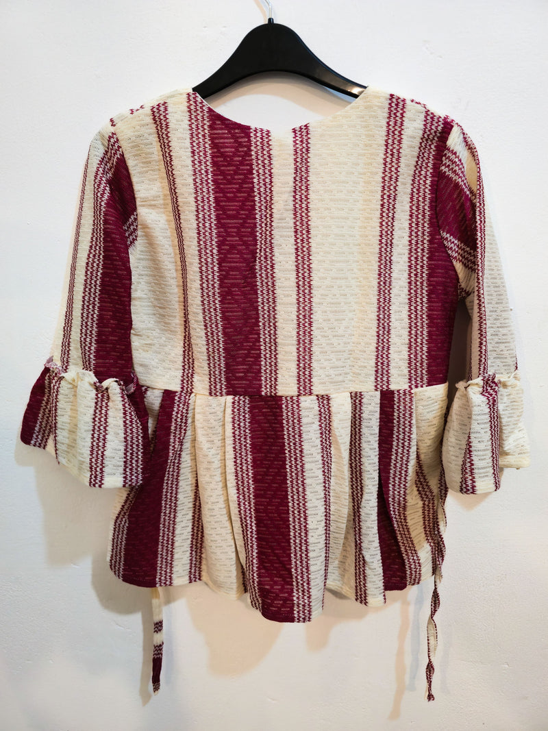 Women's Striped Belted Kimono-Style Top-4