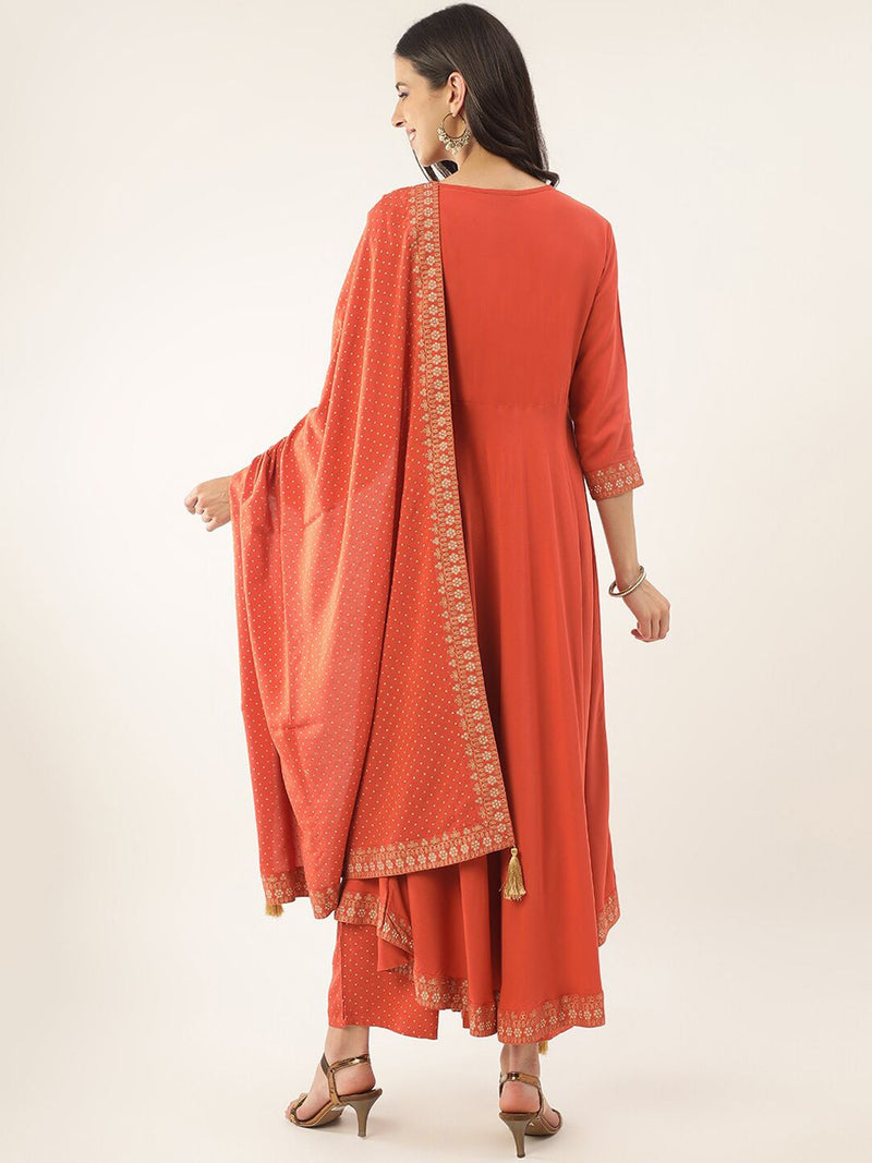 Embroidered Regular Sequinned Kurta with Palazzos & Dupatta-10