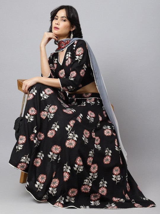 Printed Ready to Wear Lehenga & Blouse With Dupatta-5
