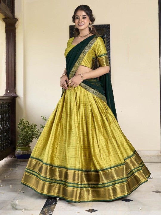 Ready to Wear Lehenga & Unstitched Blouse With Dupatta-3