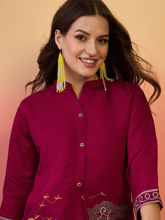 Embroidered Tunic With Trouser Co-Ords-2