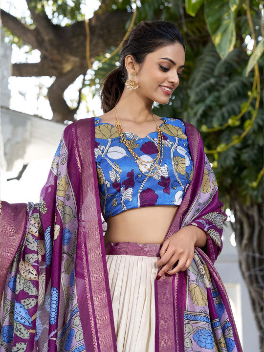 Printed Ready to Wear Lehenga & Unstitched Blouse With Dupatta-5