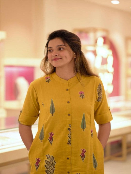 Floral Printed Straight Kurta With Trouser-4