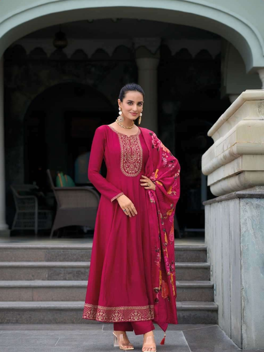 Women Royal Anarkali Kurta Set with rich work-6