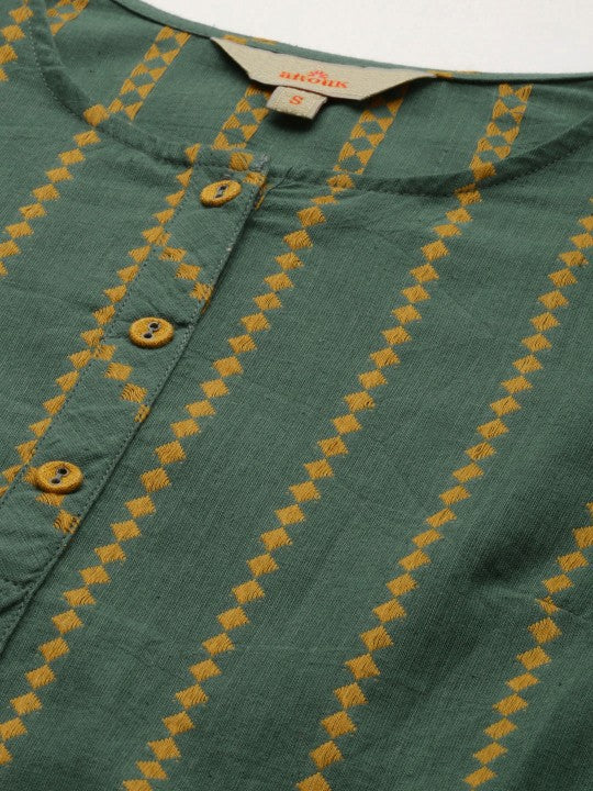 Regular Pure Cotton Kurta with Trousers-5