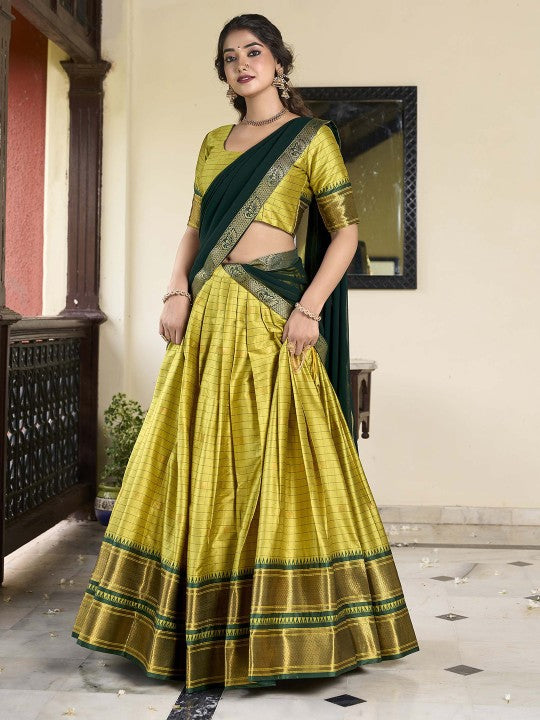 Ready to Wear Lehenga & Unstitched Blouse With Dupatta-4