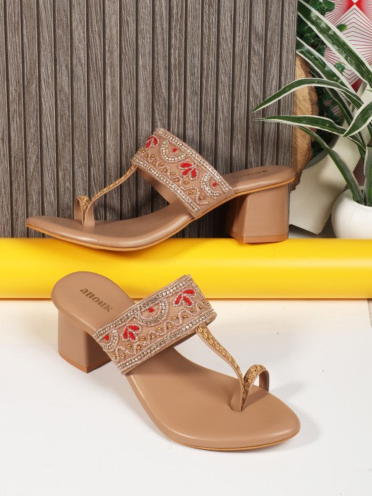 Women Festive Block Heel Sandals-10