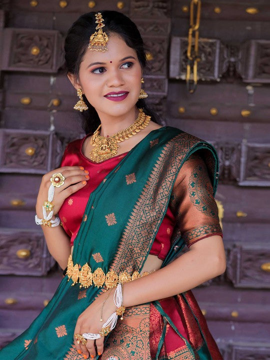 Woven Design Semi-Stitched Lehenga Choli With Dupatta-3