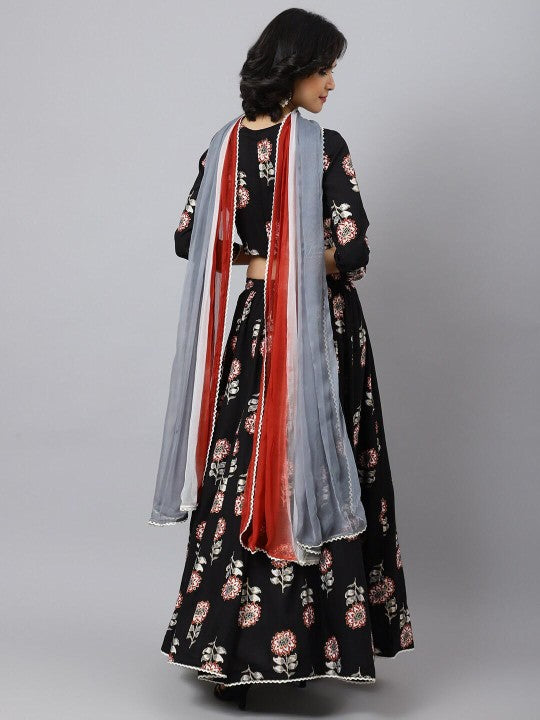 Printed Ready to Wear Lehenga & Blouse With Dupatta-2