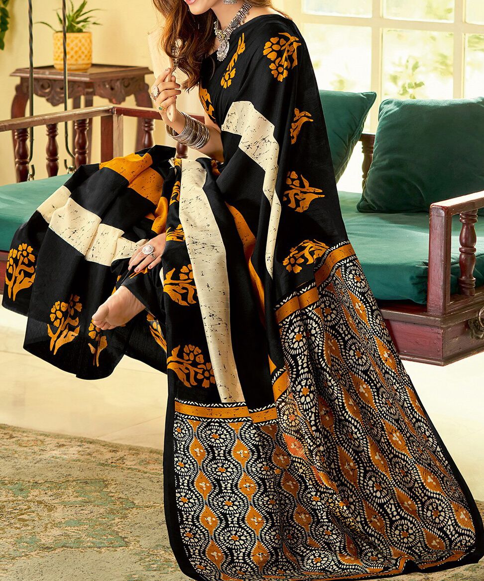 Bagh Printed Dabu Saree-4