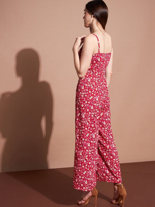 Women Printed Sleeveless Jumpsuit-4