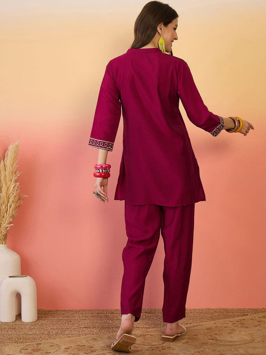 Embroidered Tunic With Trouser Co-Ords-5