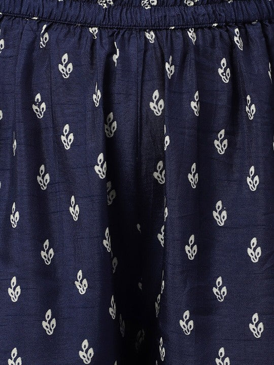 Ethnic Motifs Printed Sequinned Kurta with Palazzos & Dupatta-3