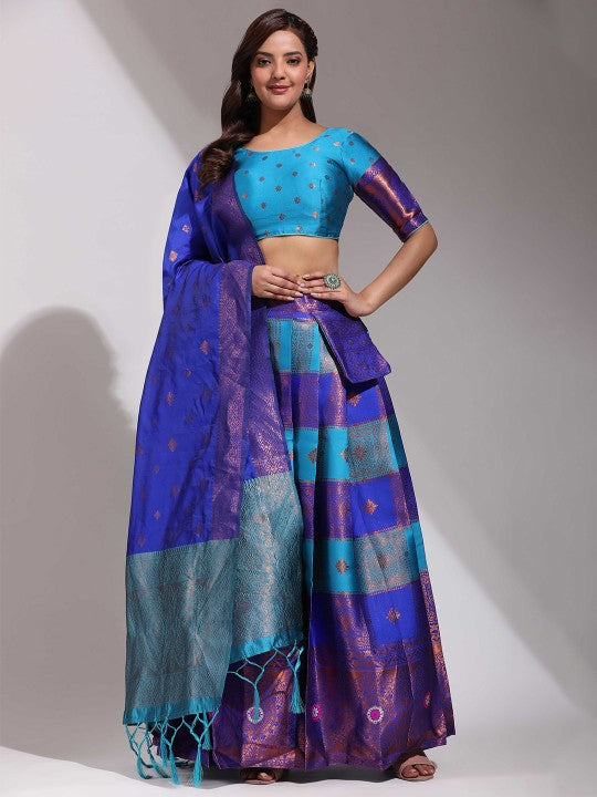 Woven Design Semi-Stitched Lehenga Choli With Dupatta-7