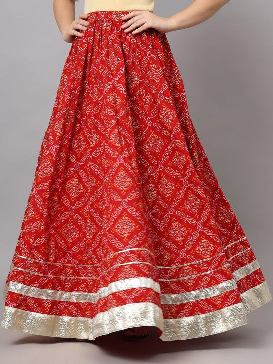 Printed Flared Maxi Skirt-1