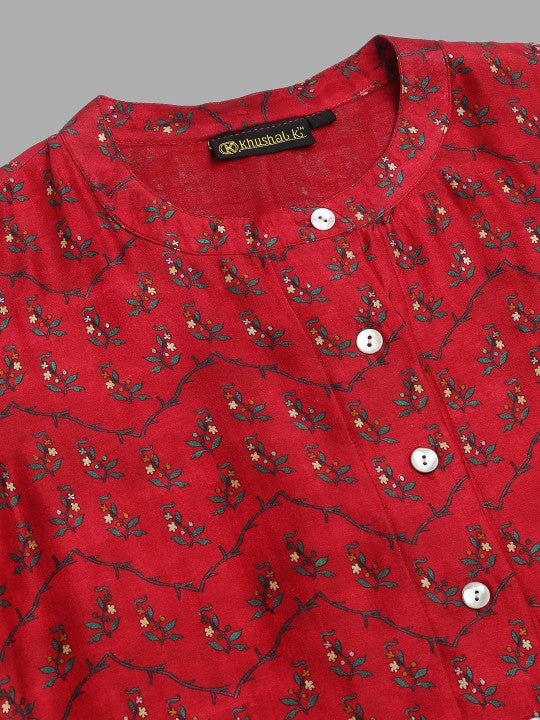 Floral Printed Regular Kurta with Palazzos & With Dupatta