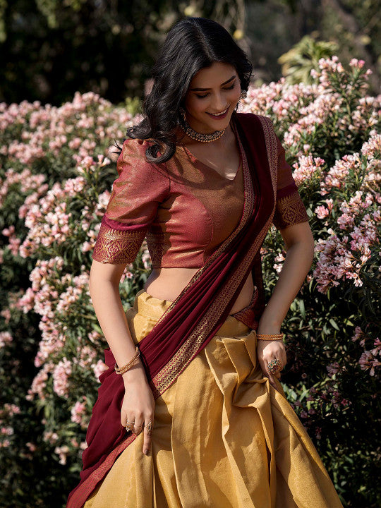 Semi-Stitched Lehenga & Unstitched Blouse With Dupatta-11