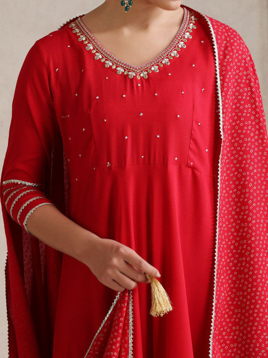 Women Regular Gotta Patti Kurta with Trousers & With Dupatta-29