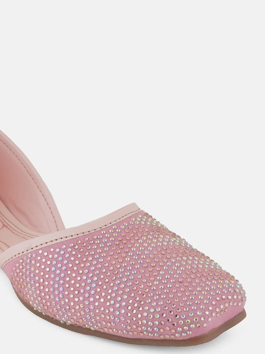 Embellished Stone Mojaris Flats-10