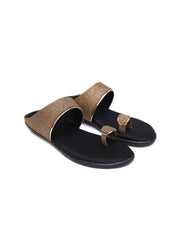 Embellished Retro Open Toe Flats