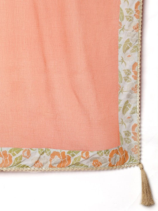 Floral Woven Design Gotta Patti Ready to Wear Lehenga & Blouse With Dupatta