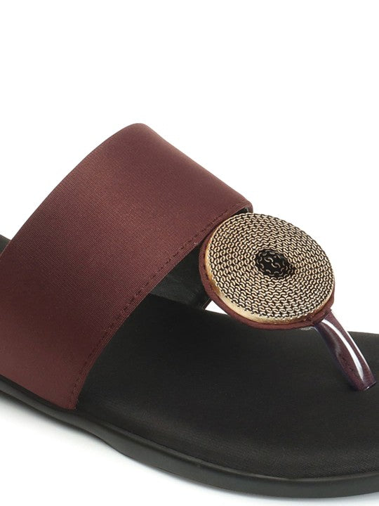 Embellished Retro Open Toe Flats