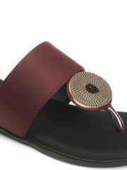 Embellished Retro Open Toe Flats