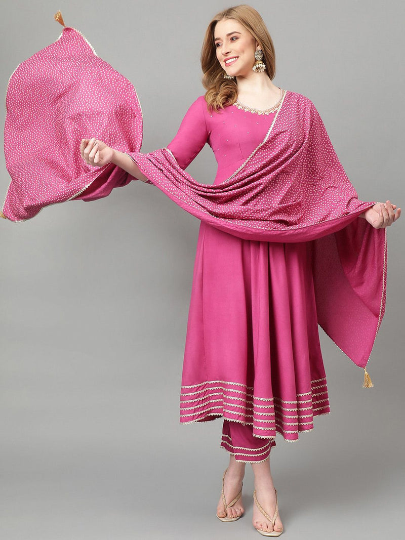 Women Regular Gotta Patti Kurta with Trousers & With Dupatta-15