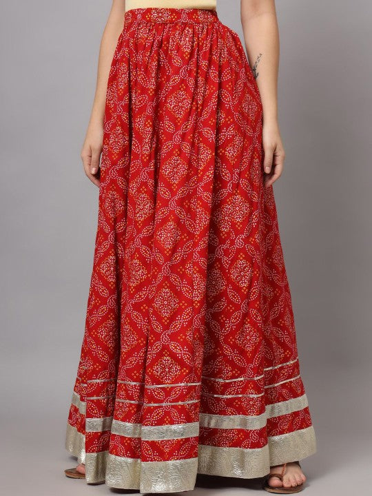 Printed Flared Maxi Skirt