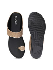 Embellished Retro Open Toe Flats