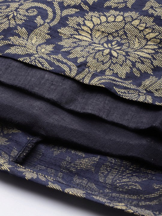 Charming Purple Floral Jacquard Skirt-14