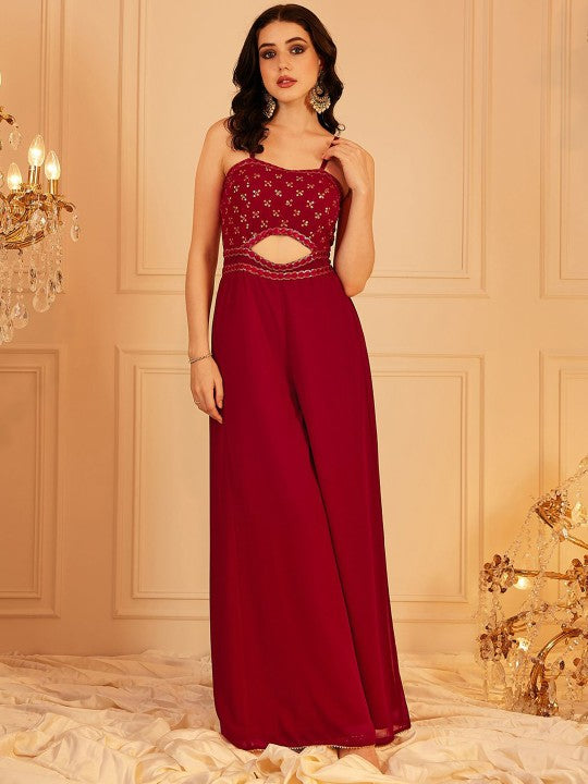 Basic Jumpsuit with Embellished-1