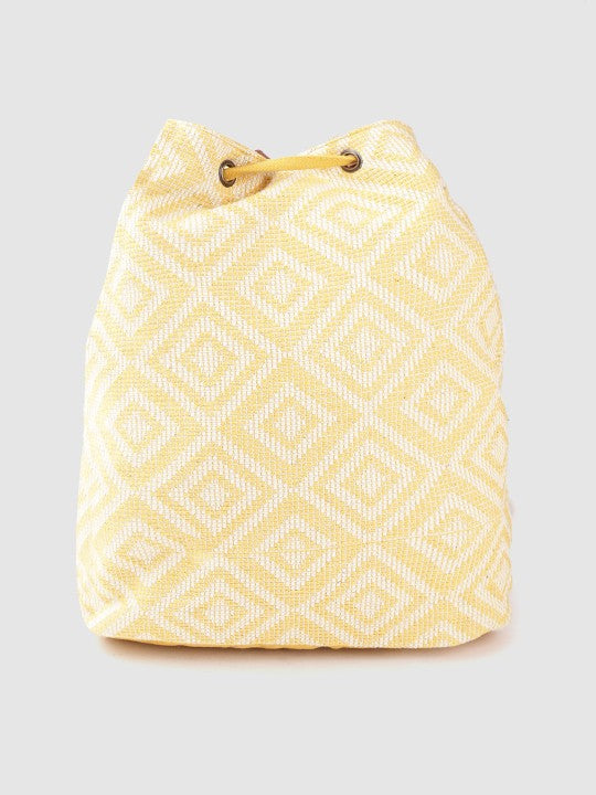 Women Yellow & Off-White Embellished Sling Bag-5