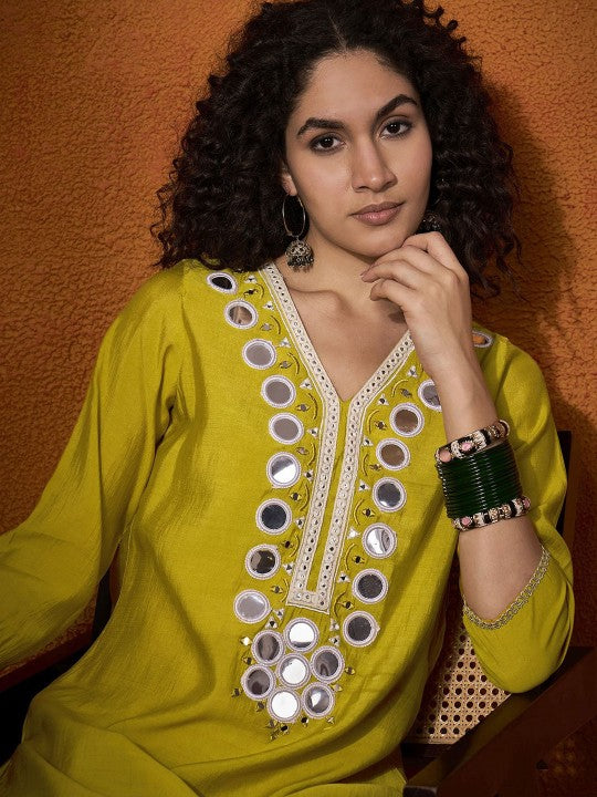 Embroidered Tunic With Trouser Co-Ords