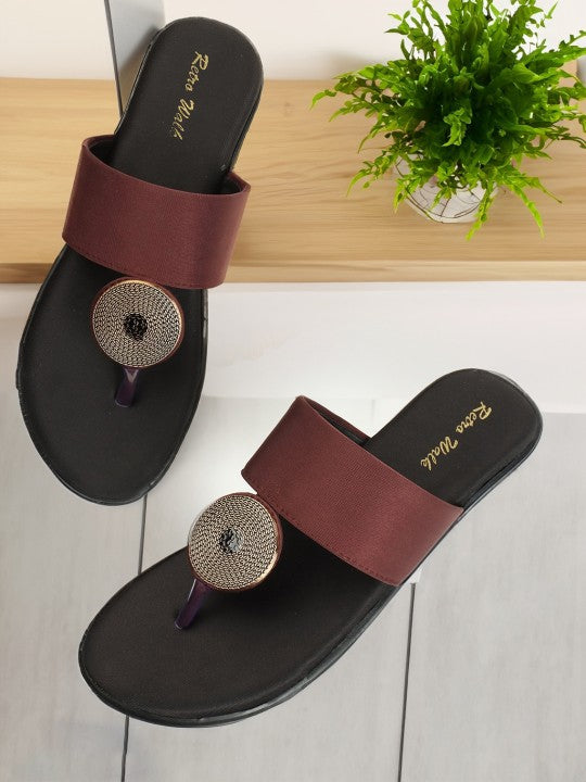Embellished Retro Open Toe Flats-1