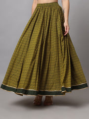 Printed Flared Maxi Skirt