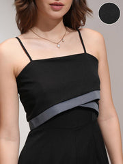 Women Colorblocked Layered Wide Leg Jumpsuit