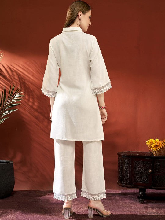 Embroidered Tunic With Trousers Co-Ords