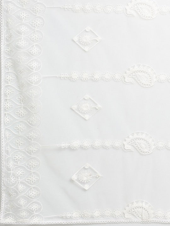 Women Green Ethnic Motifs Embroidered Thread Work Kurta with Palazzo & Dupatta-4