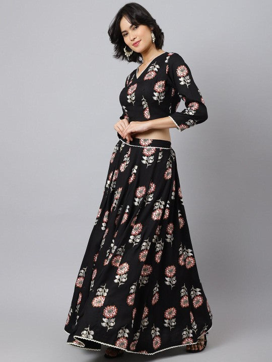 Printed Ready to Wear Lehenga & Blouse With Dupatta-4
