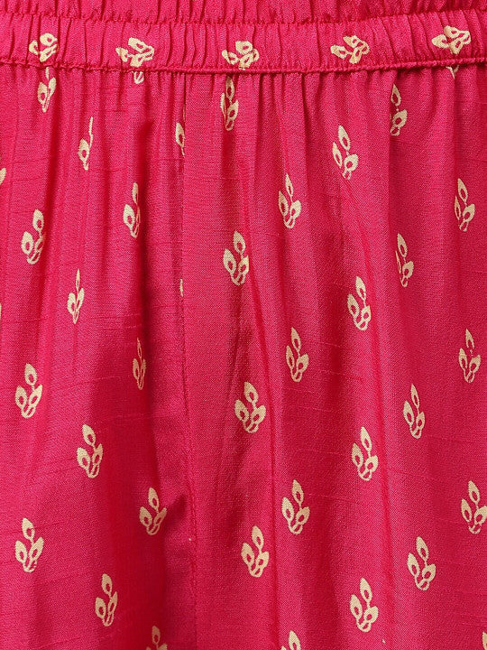 Ethnic Motifs Printed Sequinned Kurta with Palazzos & Dupatta-12