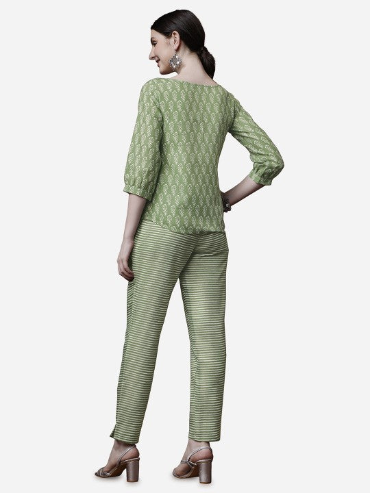 Green Printed Co-Ord Set