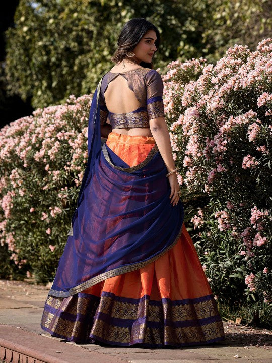 Semi-Stitched Lehenga & Unstitched Blouse With Dupatta-3