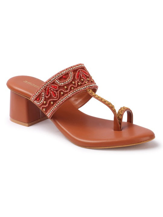 Women Festive Block Heel Sandals-7