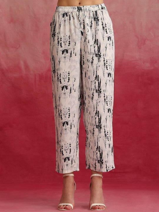 Abstract Printed Tunic With Trousers-4
